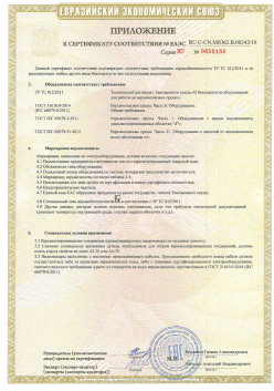 12.03.2015 Тейково - ЗАО СиБиСи(Япония) г.Москва. Приложение к сертификату Видеокамеры для систем охранного видеонаблюдения т.м.GANZ. ТР ТС 020/2011