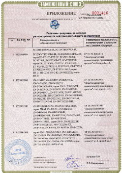 24.03.2019 Тейково - ЗАО Хиквижн. Приложение к сертификату Взрывазащитные видиокамеры. ТР ТС 020/2011